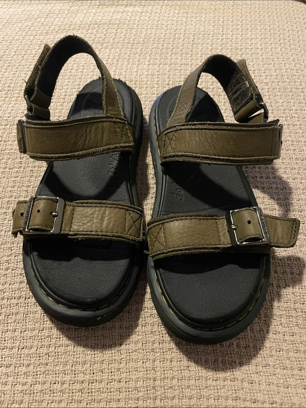 Dr. Martens Green Strap Sandals for Kids